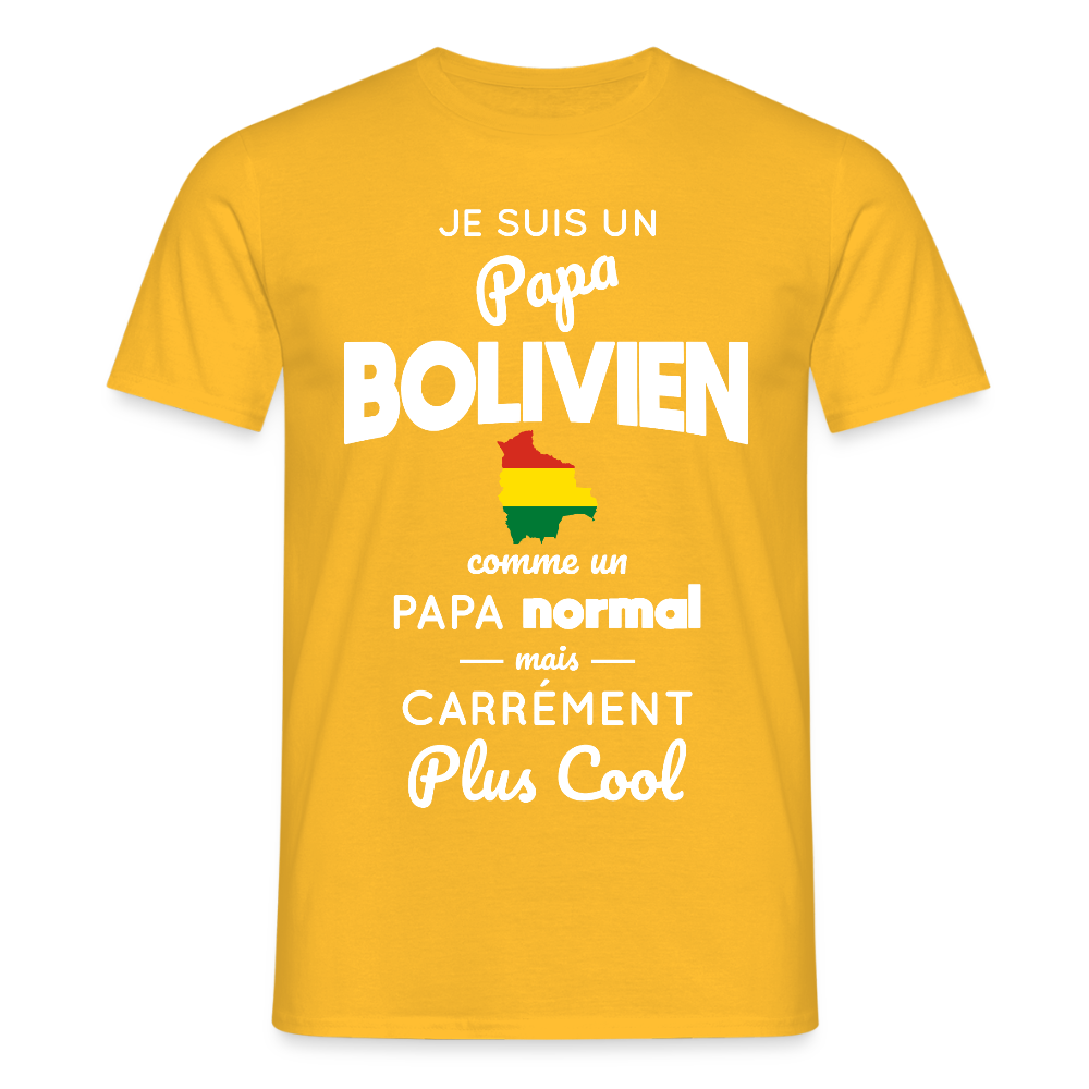 T-shirt Homme - Papa Bolivien Plus Cool - jaune