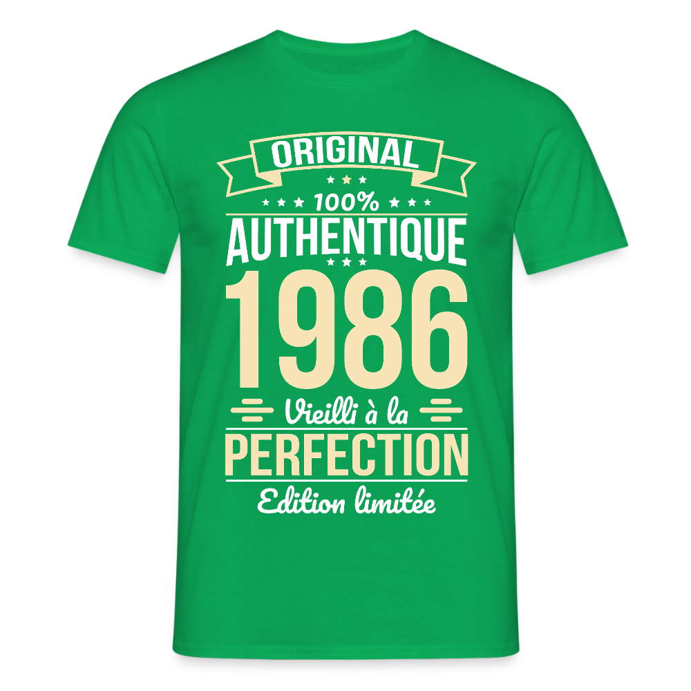 T-shirt anniversaire homme 40 ans – Original 1986 - vert