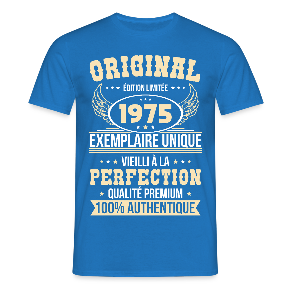 T-shirt Homme - Anniversaire 50 Ans - Original 1975 - bleu royal