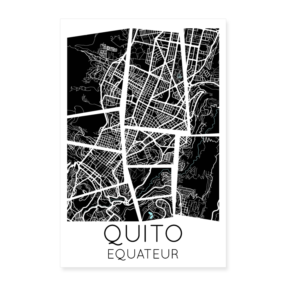 Poster Quito - Plan Quito - 40 x 60 cm - blanc