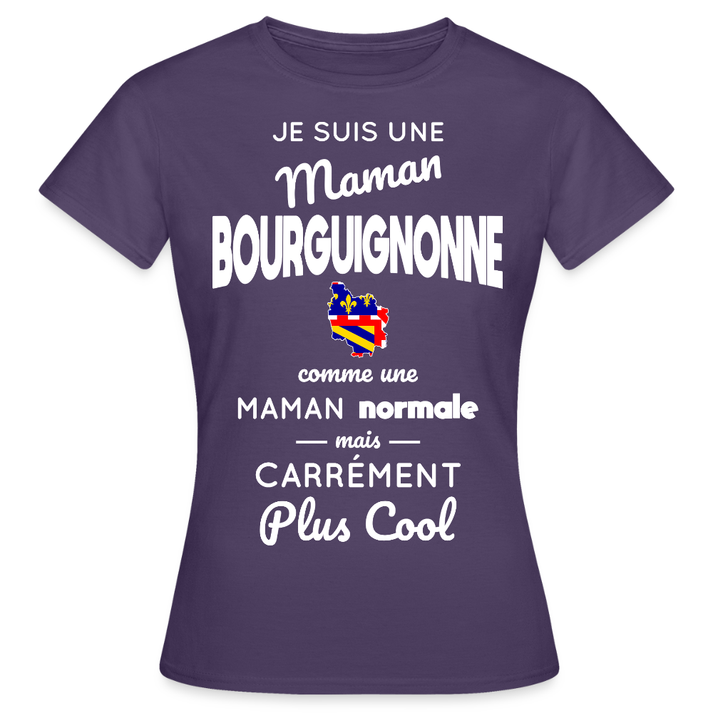 T-shirt Femme - Maman Bourguignonne plus cool - violet foncé