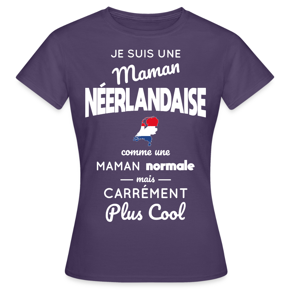 T-shirt Femme - Maman Néerlandaise plus cool - violet foncé