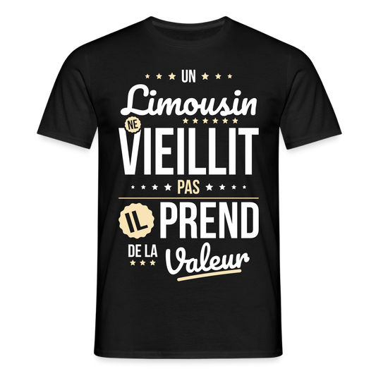 T-shirt Homme - Un Limousin ne vieillit pas - noir