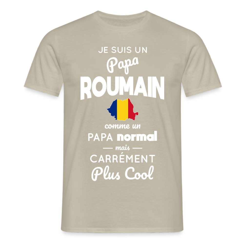 T-shirt Homme - Papa Roumain Plus Cool - beige sable