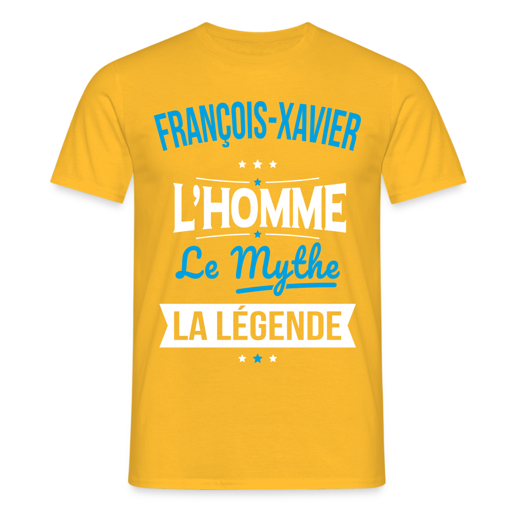 T-shirt Homme - François-Xavier - l'Homme - le Mythe - la Légende - jaune