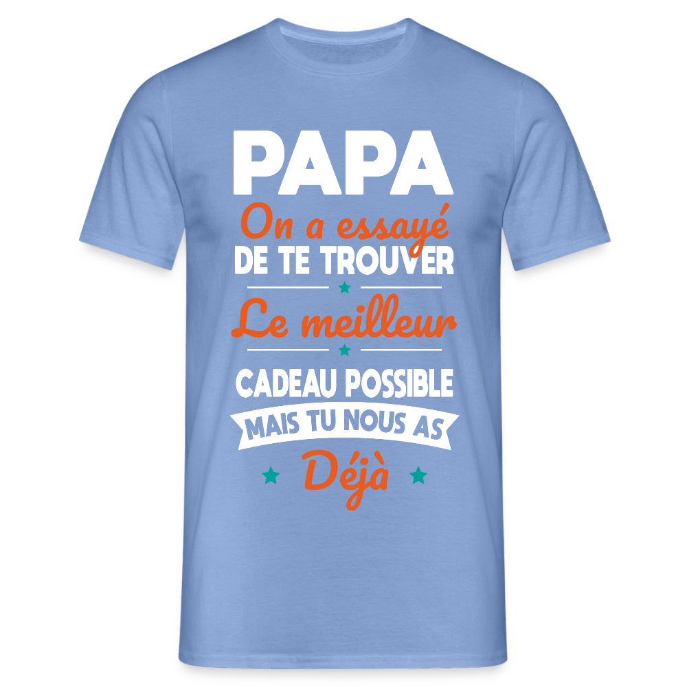 T-shirt Homme - Papa Cadeau Humour - carolina blue