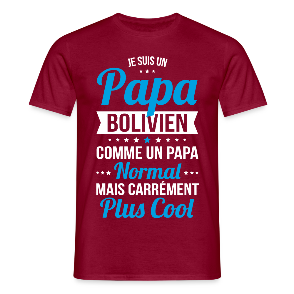 T-shirt Homme - Papa Bolivien Plus Cool - rouge brique
