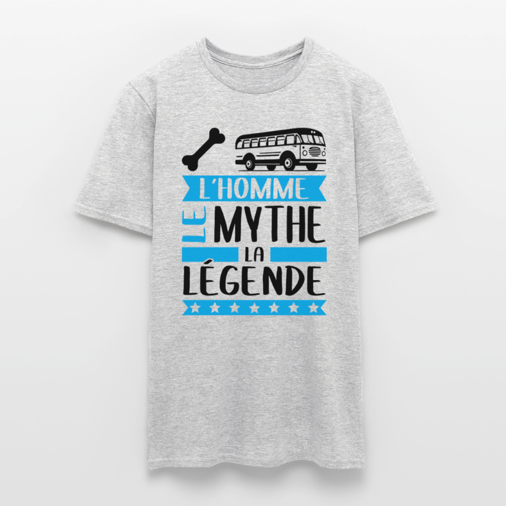 T-shirt homme coloris clair Oscar en rébus – L’homme, le mythe, la légende - gris chiné
