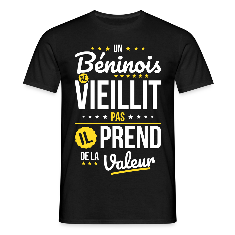 T-shirt Homme - Un Béninois ne vieillit pas - noir