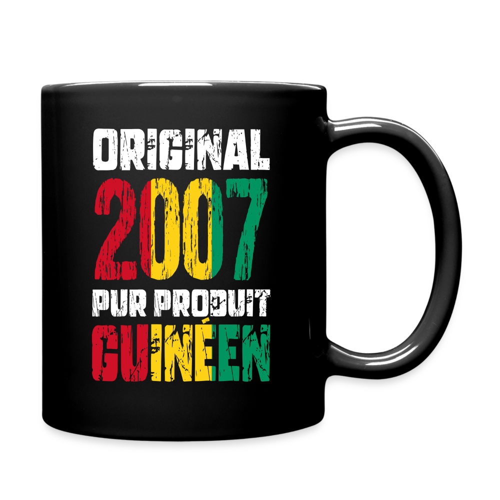 Mug uni - Anniversaire 18 Ans - Original 2007 - Pur produit Guinéen - noir