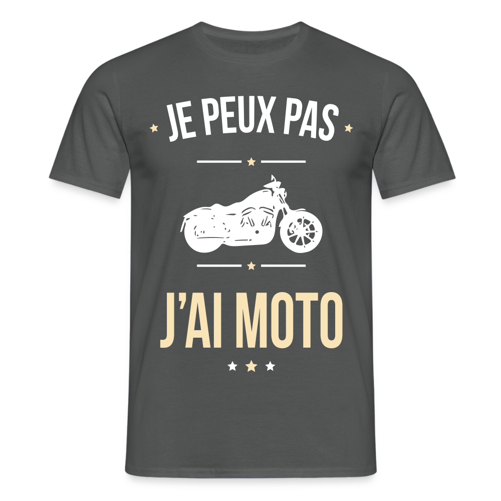 T-shirt Homme - Je peux pas j'ai Moto - charbon