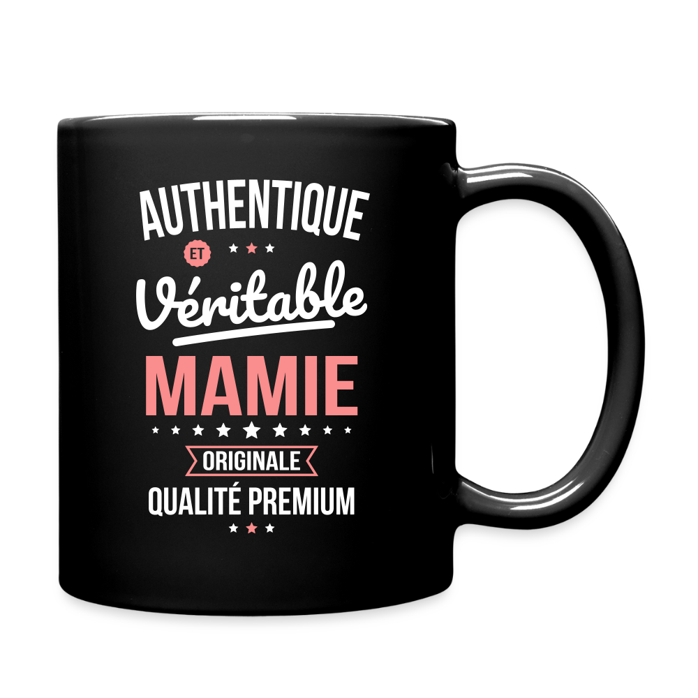 Mug uni - Authentique et véritable Mamie - noir