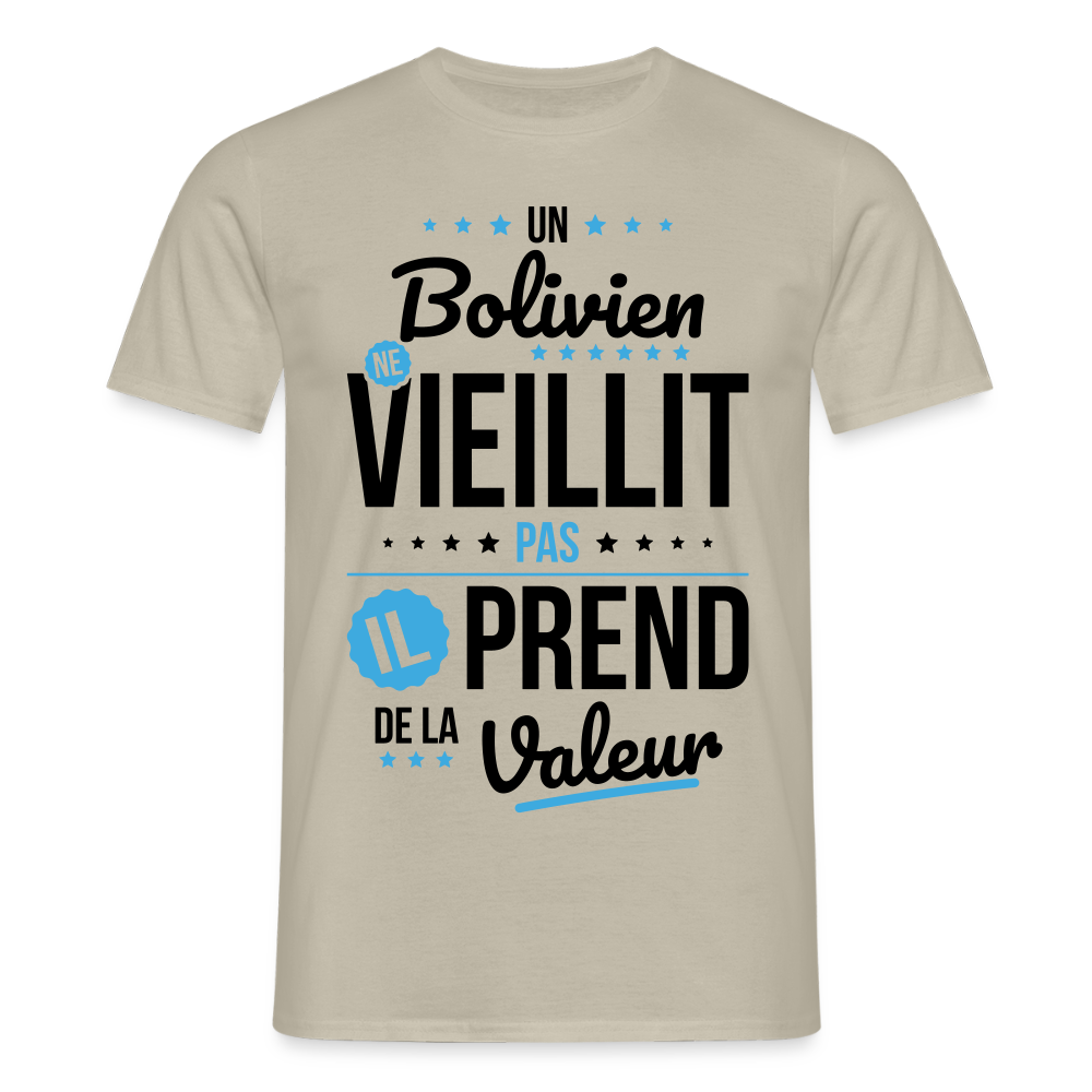 T-shirt Homme - Un Bolivien ne vieillit pas - beige sable