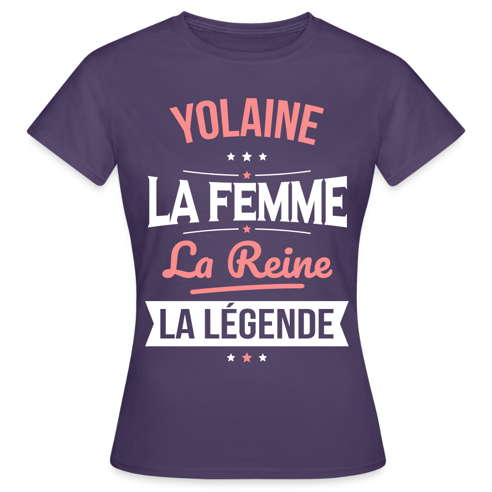 T-shirt Femme - Yolaine - la Femme - la Reine - la Légende - violet foncé