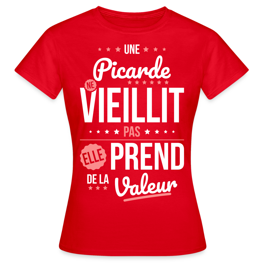 T-shirt Femme - Une Picarde ne vieillit pas - rouge