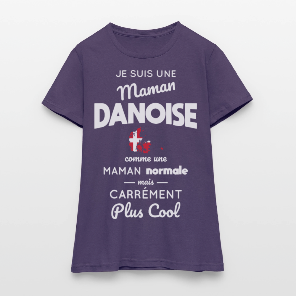 T-shirt Femme - Maman Danoise plus cool - violet foncé