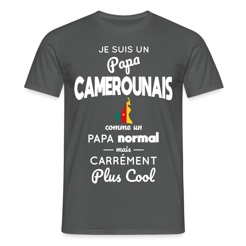 T-shirt Homme - Papa Camerounais Plus Cool - charbon