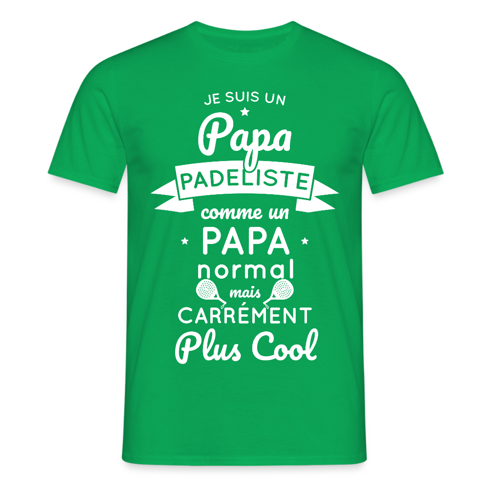 T-shirt Homme - Papa Padeliste Plus Cool - vert