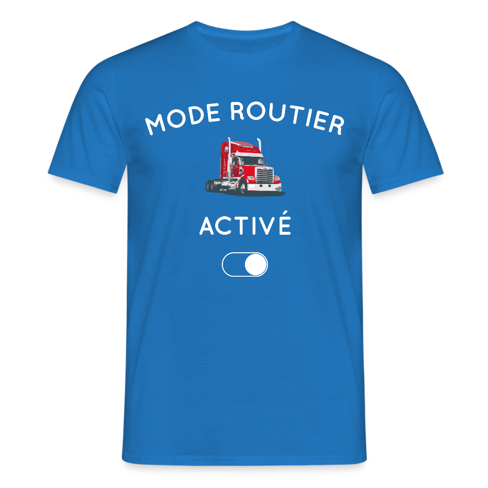 T-shirt Homme - Mode routier activé - bleu royal