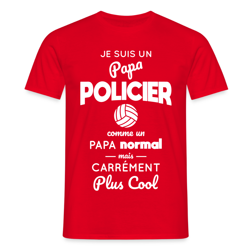 T-shirt Homme - Papa policier plus cool - rouge