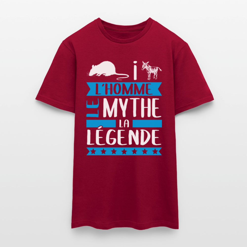 T-shirt homme Rayane rébus – L’homme, le mythe, la légende - rouge brique