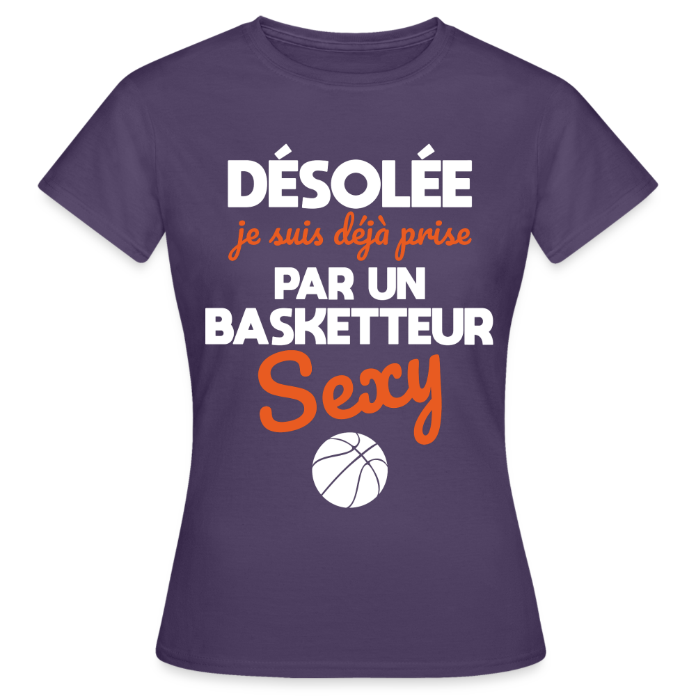 T-shirt Femme - Je suis déjà prise par un basketteur sexy - violet foncé