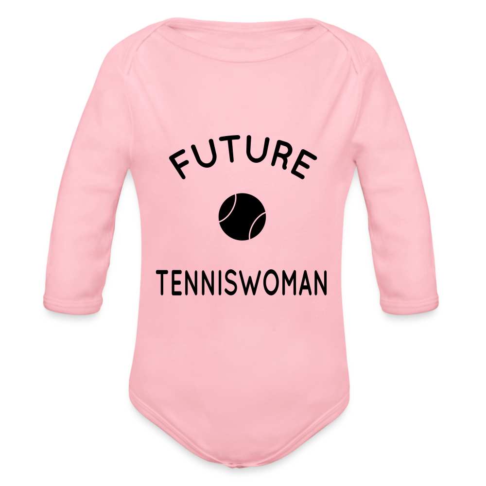 Body Bébé bio manches longues - Future tenniswoman - rose clair