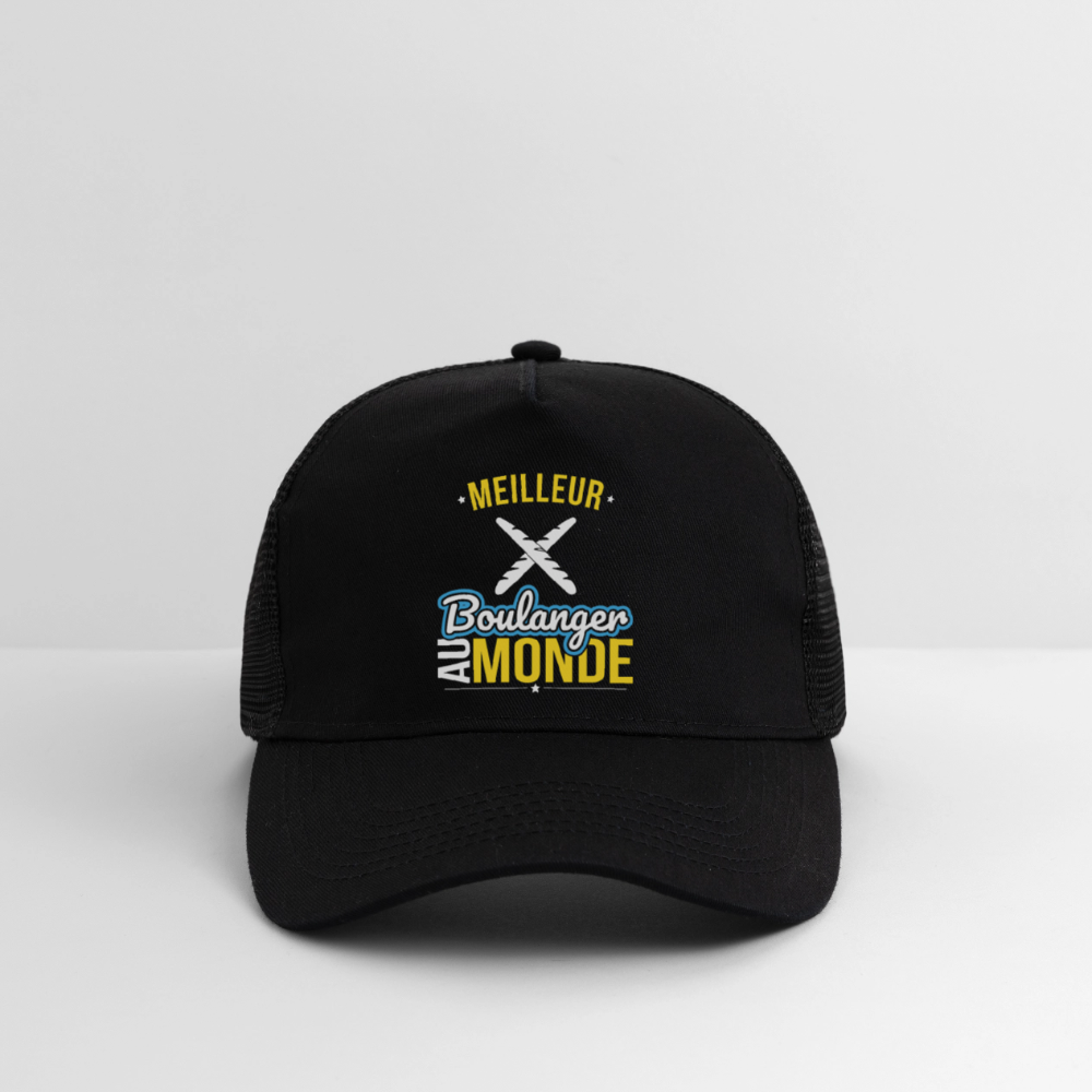 Casquette Trucker - Meilleur boulanger au monde - noir/noir
