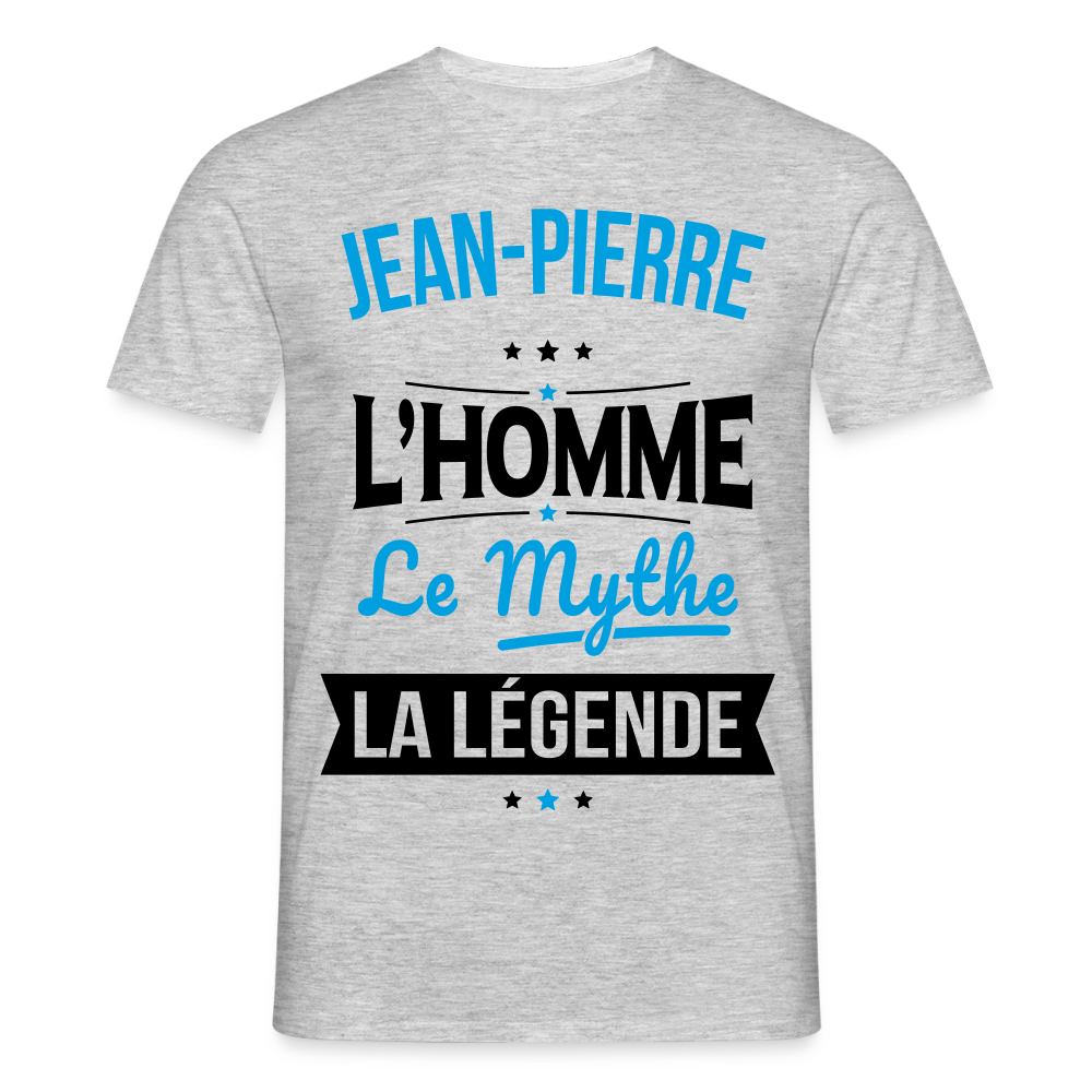 T-shirt Homme - Jean-Pierre - l'Homme - le Mythe - la Légende - gris chiné