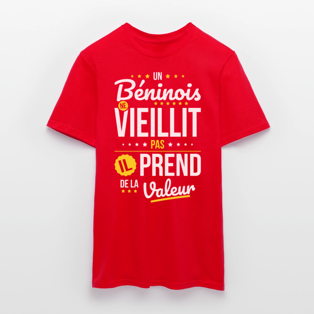 T-shirt Homme - Un Béninois ne vieillit pas - rouge