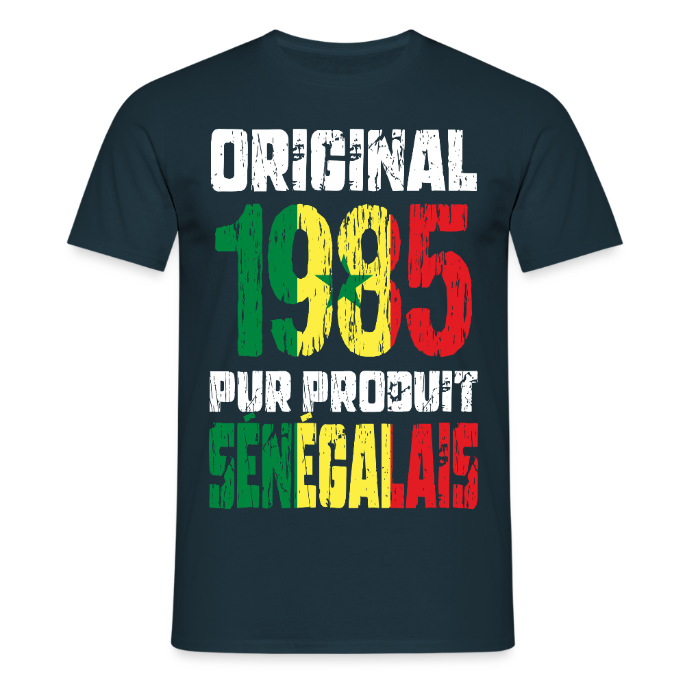T-shirt Homme - Anniversaire 40 Ans - Original 1985 - Pur produit Sénégalais - marine