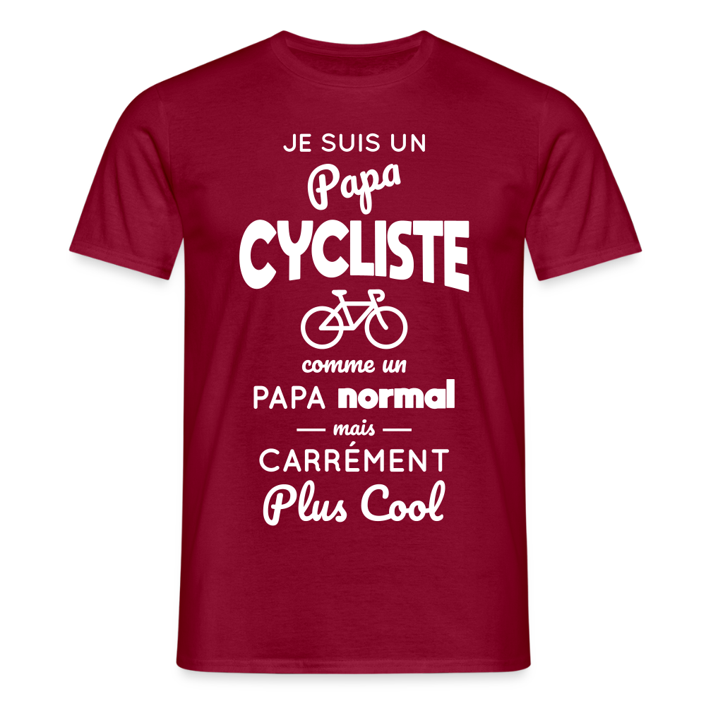 T-shirt Homme - Papa cycliste plus cool - rouge brique