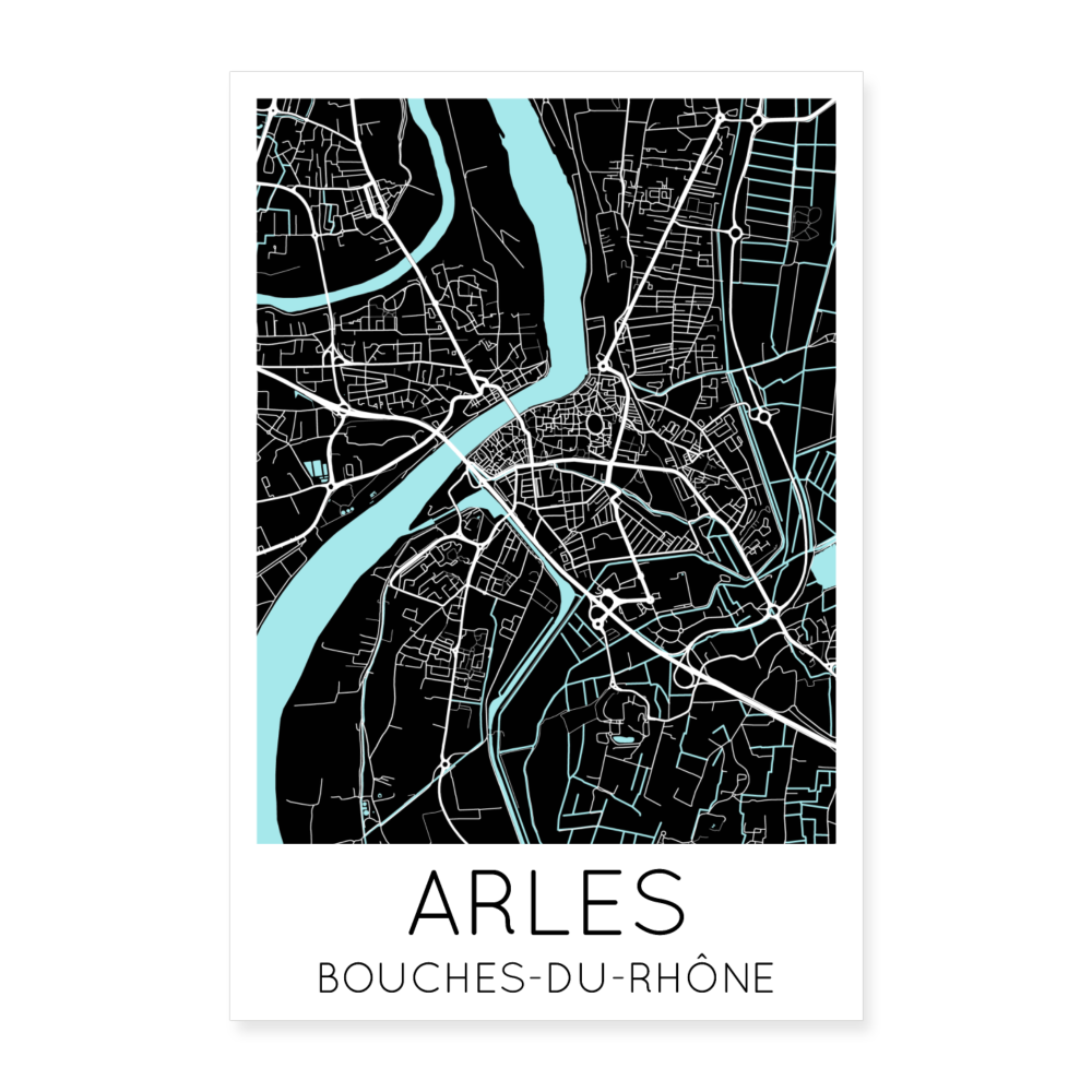 Poster Arles - Plan Arles - 60 x 90 cm - blanc