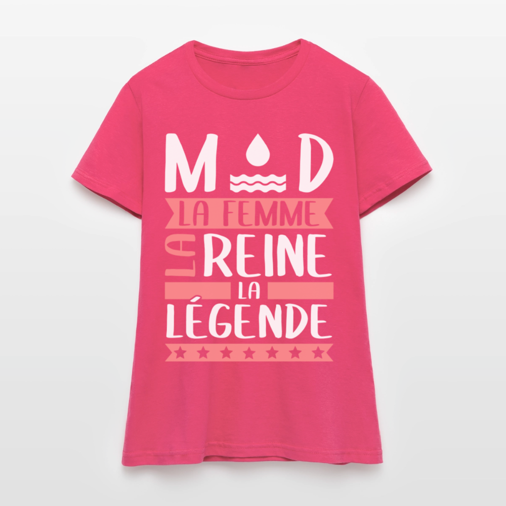 T-shirt femme Maud rébus – La femme, la reine, la légende - rose azalée