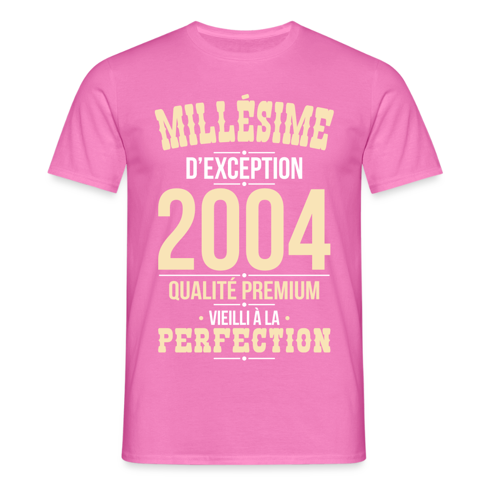 T-shirt Homme - Anniversaire 21 Ans - Millésime 2004 - rose