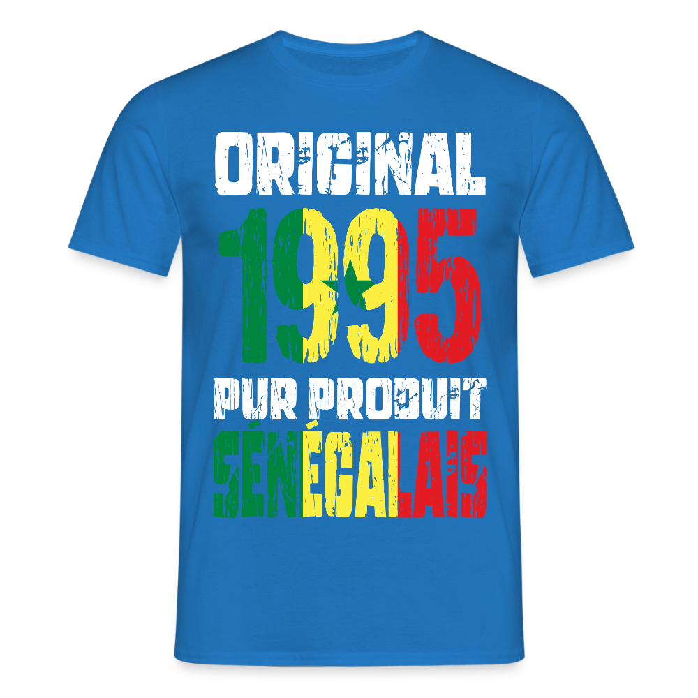 T-shirt Homme - Anniversaire 30 Ans - Original 1995 - Pur produit Sénégalais - bleu royal