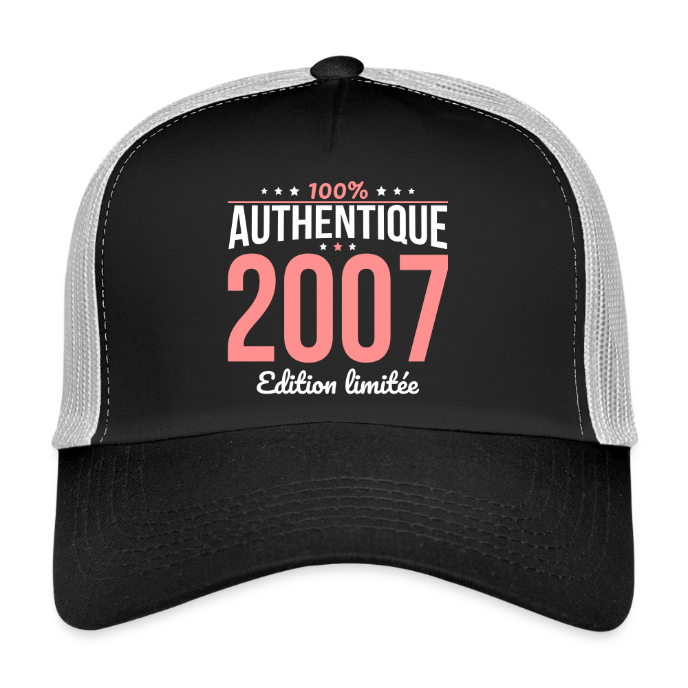 Casquette Trucker - Anniversaire 18 Ans - 100% Authentique 2007 - noir/gris pierre