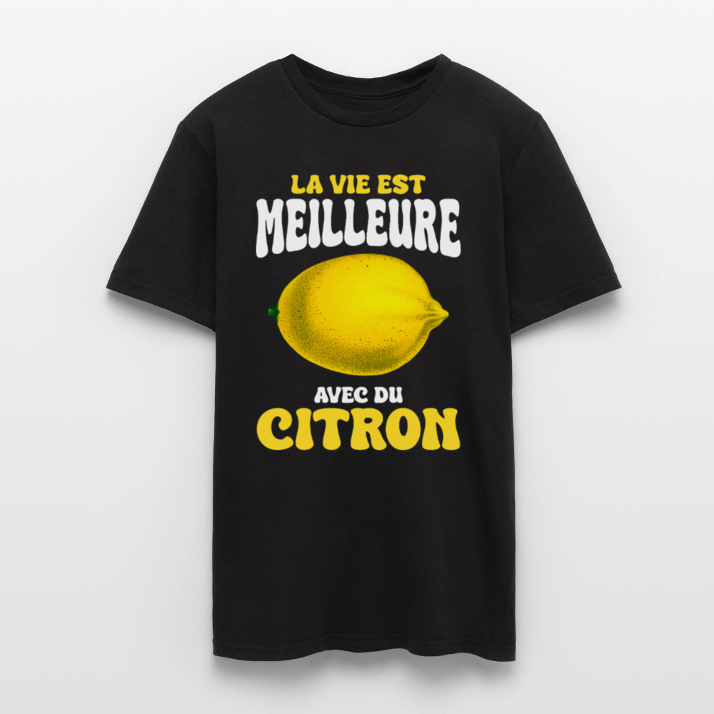 T-shirt Homme - La vie est meilleure avec du citron - noir