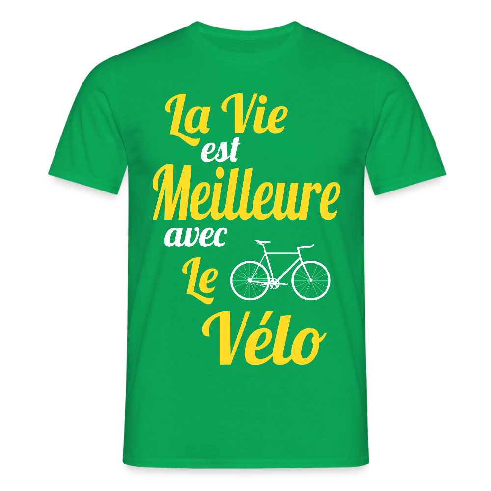 T-shirt Homme - La vie est meilleure avec le Vélo - vert