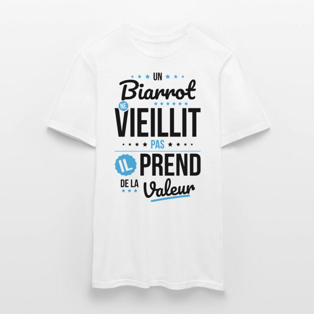 T-shirt Homme - Un Biarrot ne vieillit pas - blanc