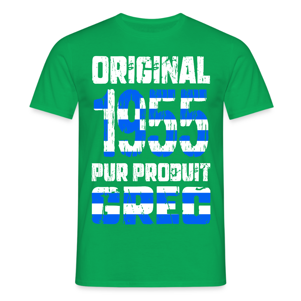 T-shirt Homme - Anniversaire 70 Ans - Original 1955 - Pur produit Grec - vert