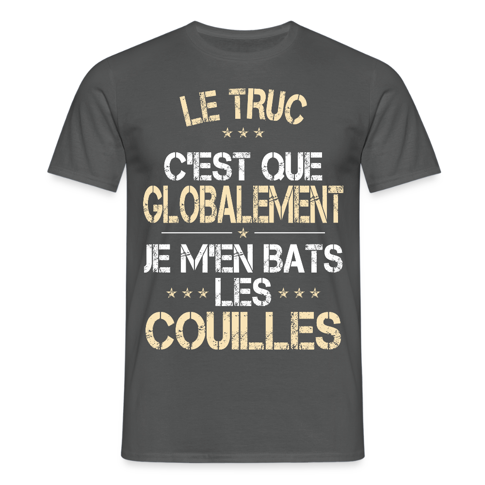 T-shirt Homme - Je m'en bats les couilles - charbon
