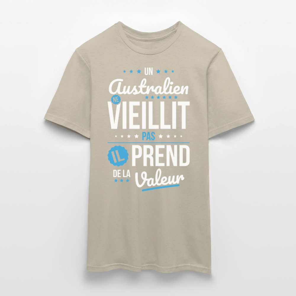 T-shirt Homme - Un Australien ne vieillit pas - beige sable