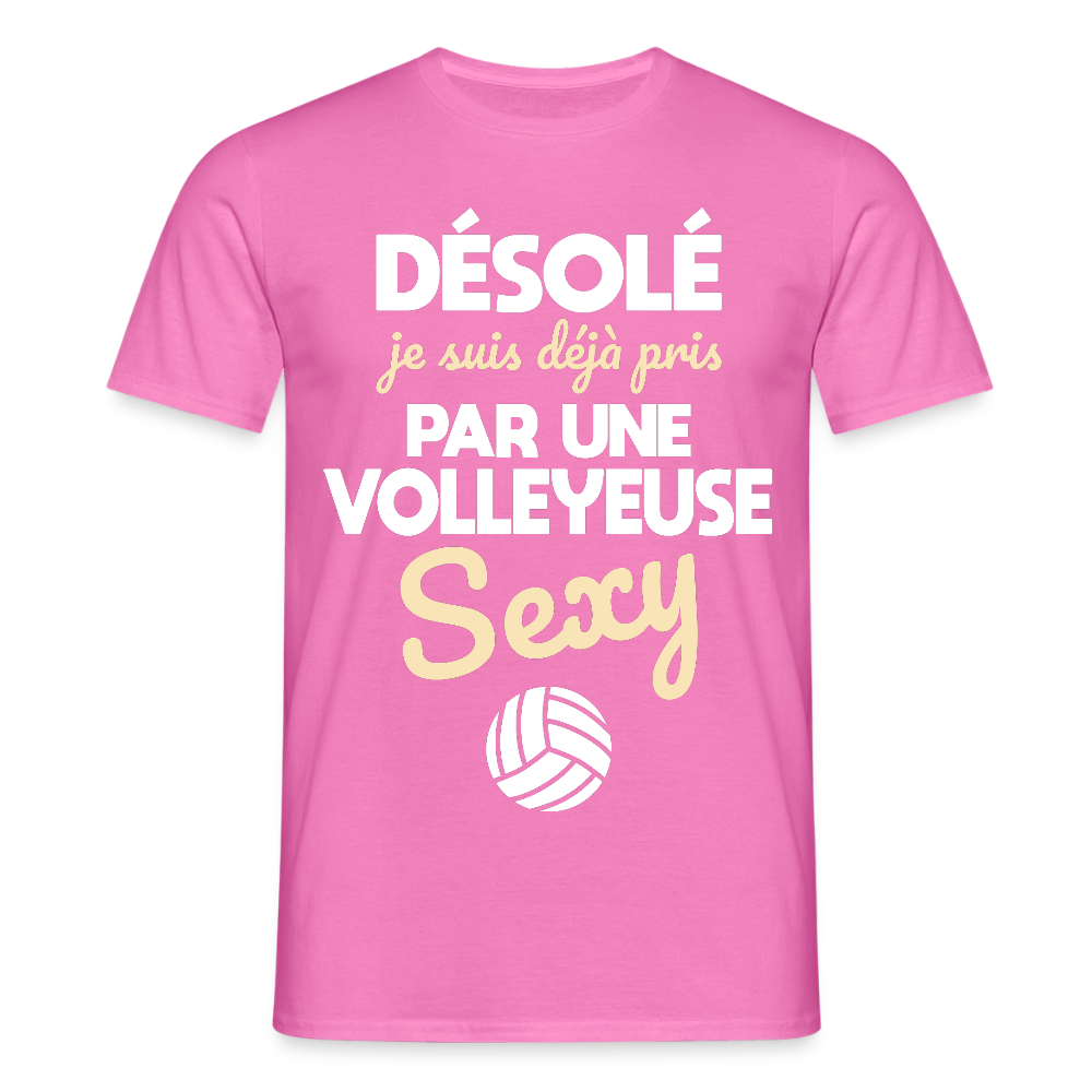 T-shirt Homme - Je suis pris par une volleyeuse sexy - rose