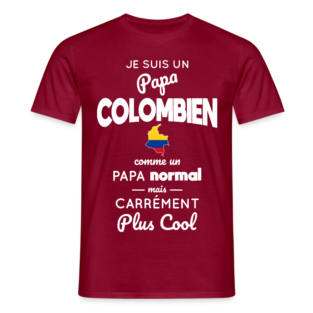T-shirt Homme - Papa Colombien Plus Cool - rouge brique
