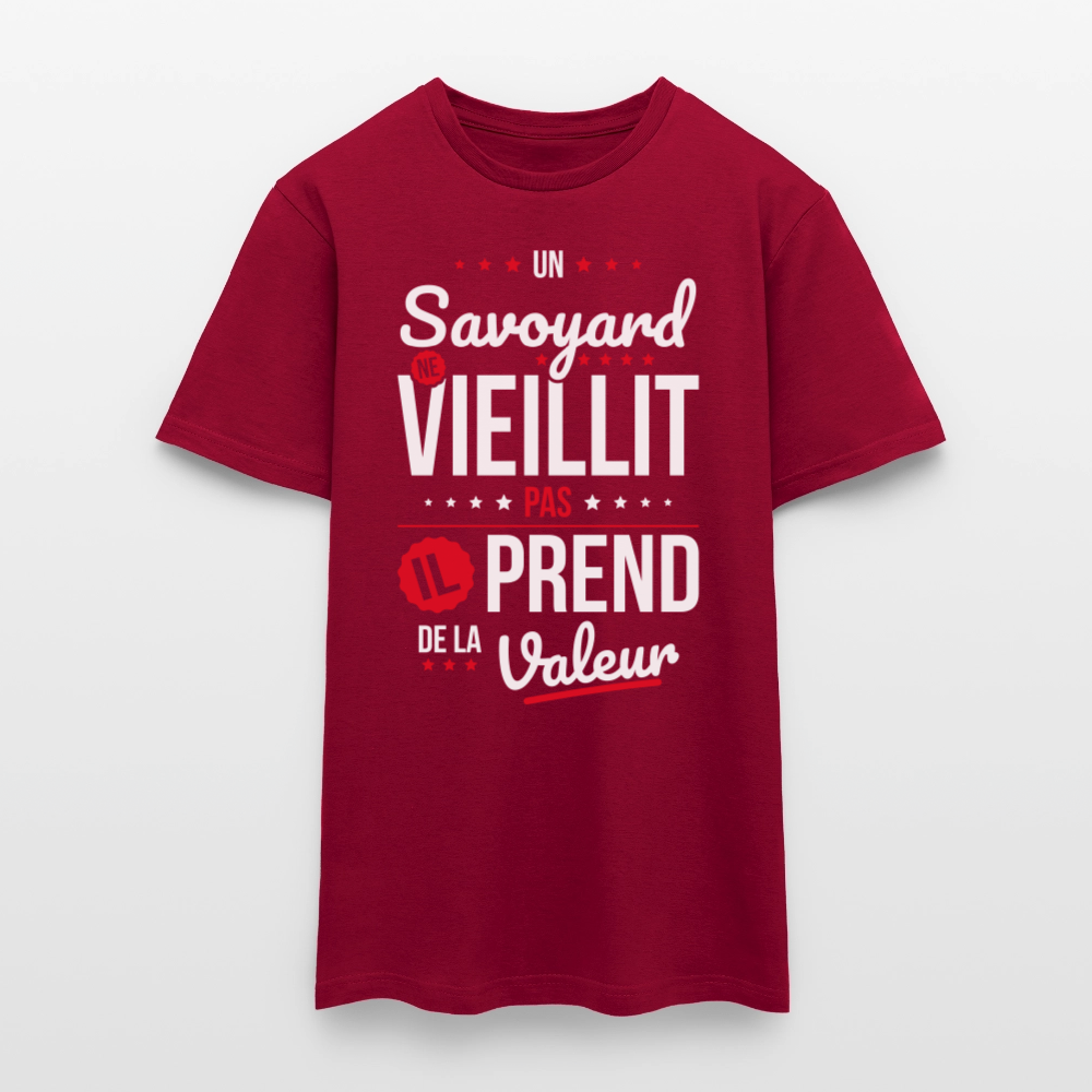 T-shirt Homme - Un Savoyard ne vieillit pas - rouge brique