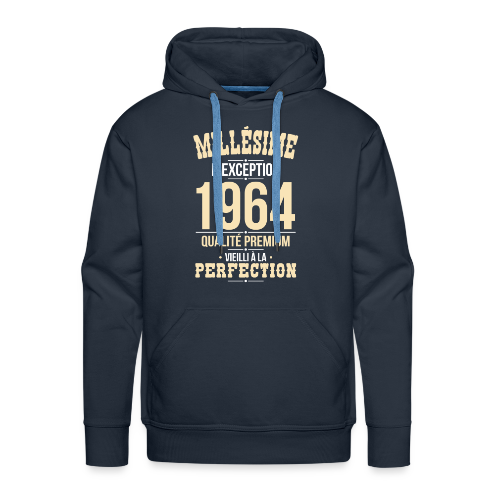 Sweat à capuche Premium Homme - Anniversaire 61 Ans - Millésime 1964 - marine