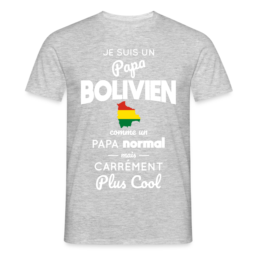 T-shirt Homme - Papa Bolivien Plus Cool - gris chiné