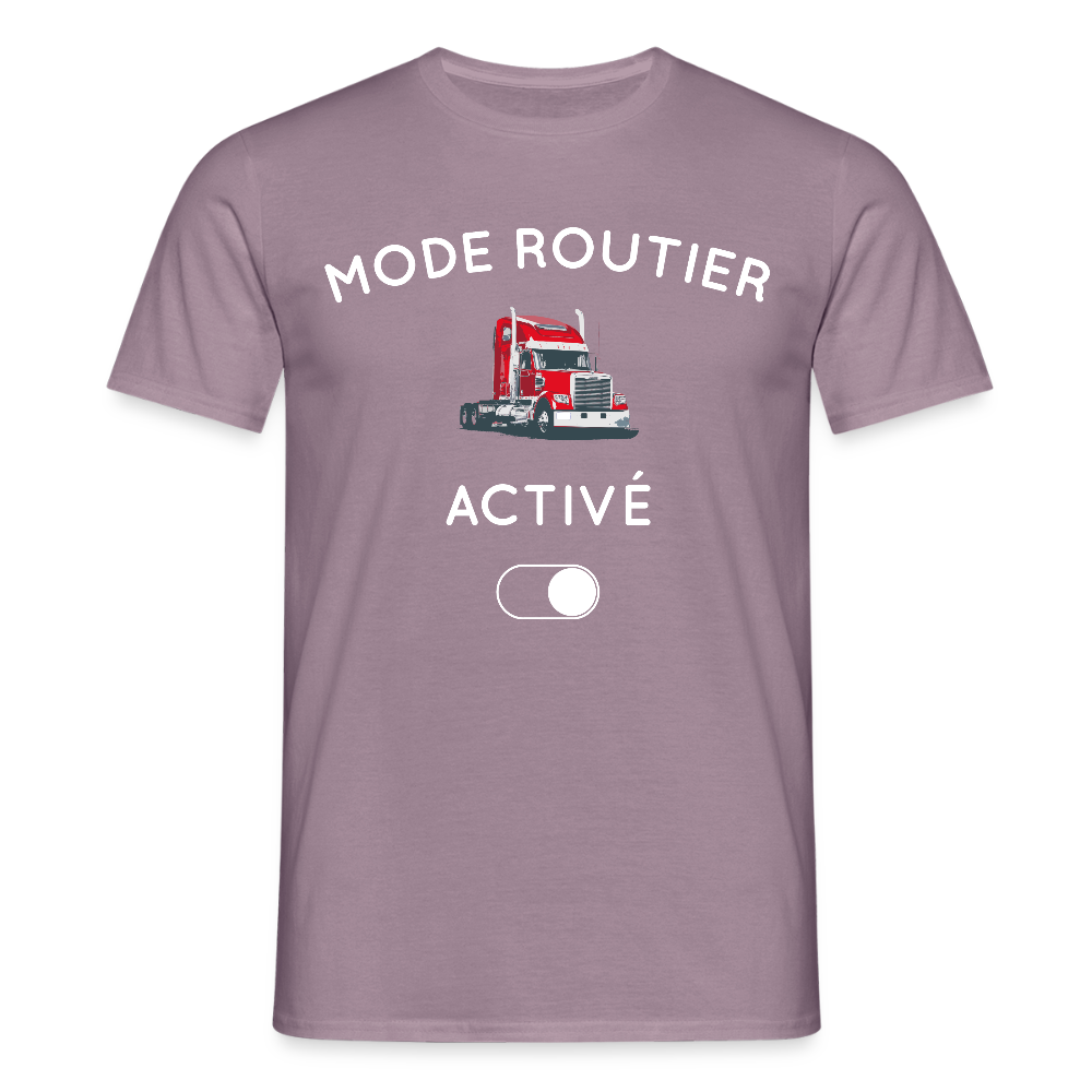 T-shirt Homme - Mode routier activé - mauve gris