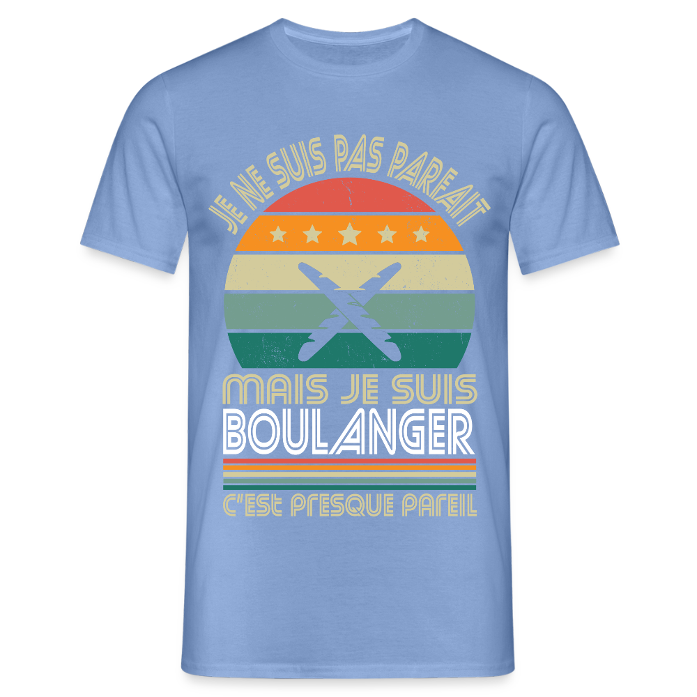 T-shirt Homme - Je ne suis pas parfait mais je suis Boulanger - carolina blue